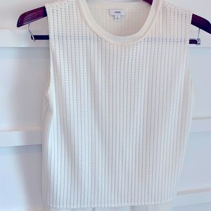 Vince textured white sleeveless blouse